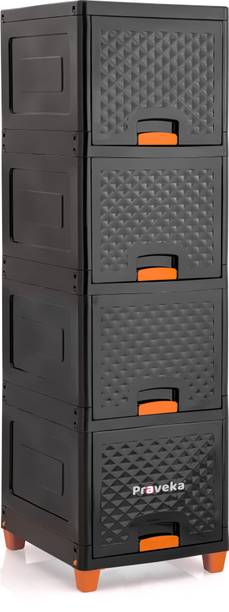 Praveka 5 Doors Multi-Purpos Storage Plastic Free Standing Cabinet