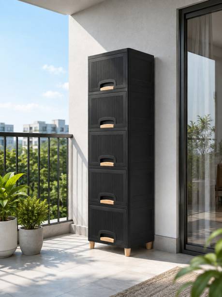 JAINPET Multi Layer Home Storage Organizer with Drawers for Everyday Items Plastic Crockery Cabinet
