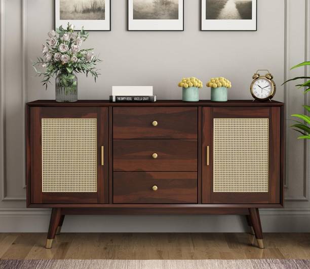 Prajapati arts Sheesham Wood Cabinet with Multiple Storage Solid Wood Free Standing Sideboard