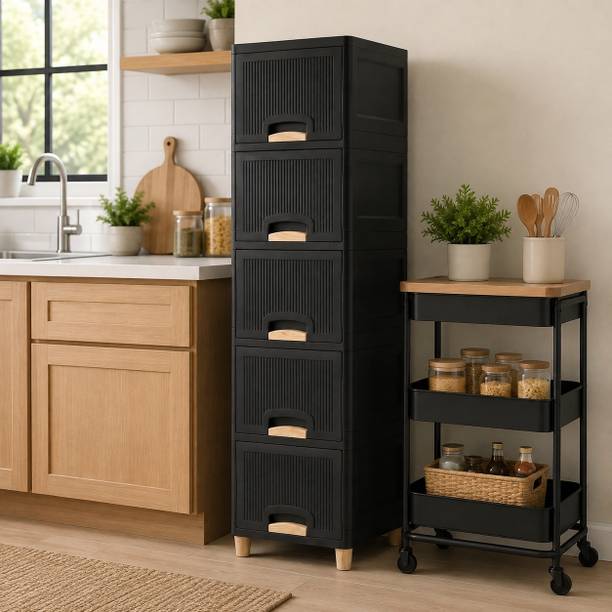 JAINPET Vertical Desk Drawer Cabinet for Stationery, Documents and Accessories Plastic Crockery Cabinet