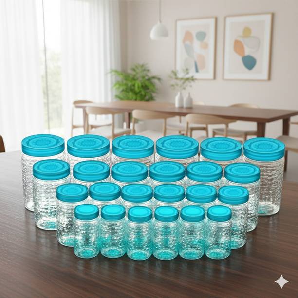 MAXTID 24 Pcs Jar Set For Fridge Storage Boxes Fridge Organizer Plastic Cupboard
