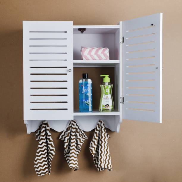 peelorange Bathroom PVC Storage Cabinet Wall Mounted Solid Wood Wall Mount Cabinet