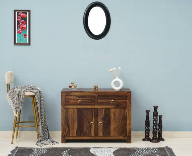 Woodefly TV Cabinet for Living Room Wooden Crockery Cabinet Kitchen Cabinet for Storage Solid Wood Free Standing Sideboard