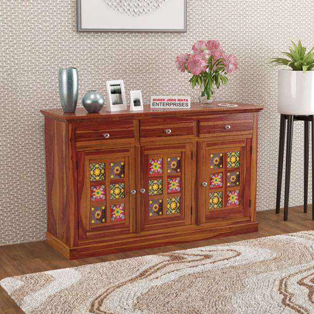 Shree Jeen Mata Enterprises Solid Wood Cabinet | Cabinet Drawer | Wooden Cabient | Sheesham Wood Cabinet | Solid Wood Free Standing Sideboard