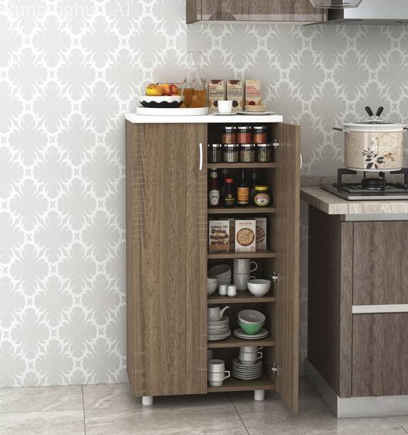 Flipkart Perfect Homes Spice Kitchen Cabinet Engineered Wood Free Standing Cabinet