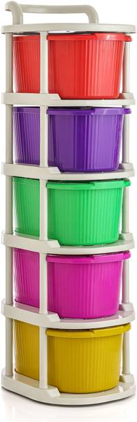 Vallaree 5 Layer Kitchen Cabinet Storage Organizer Multipurpose Plastic Kitchen Cabinet