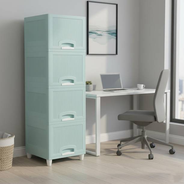 MAXTID Multi Layer Compact Storage Unit for Baby Clothes, Toys and Essentials Plastic Free Standing Cabinet