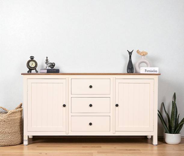 Woodefly Woodefly Solid Mango Wood Sideboard Cabinet- 2 Doors & 3 Drawers Solid Wood Free Standing Sideboard