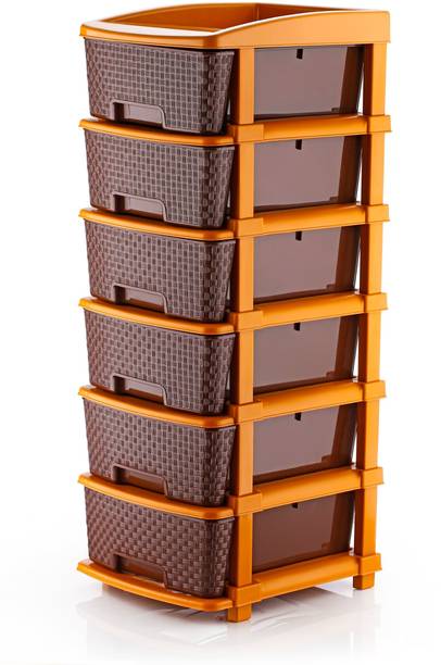 PALAK 6 Plastic Modular Drawer System for Home, Office, Hospital, Parlor Plastic Free Standing Chest of Drawers