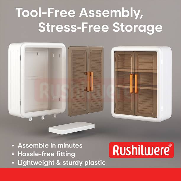 RUSHIL WERE 3 Layer Storage Cabinet for Kitchen | Bedroom Plastic Wall Mount Cabinet