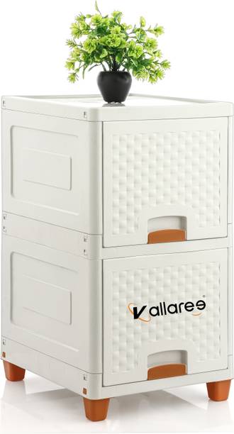 Vallaree 2 Doors Multi-Purpose Organizer Modular Storage Plastic Free Standing Chest of Drawers