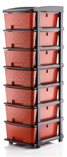 Flipkart SmartBuy 7 Plastic Modular Transparent Drawer System for Home, Office, Hospital, Parlor Plastic Free Standing Chest of Drawers