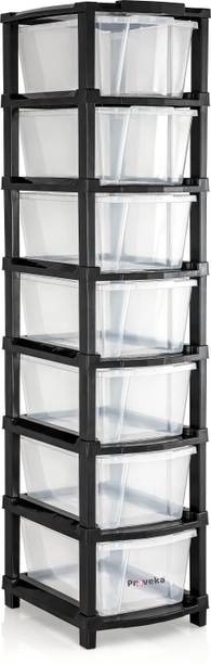 Praveka 7 XL Multi-Purpose Organizer Modular Storage Plastic Free Standing Chest of Drawers