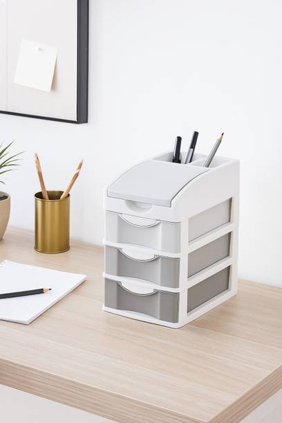 Nabhya Small Size Cosmetic & Make-up Organizers Drawer (24 cm,22 cm,15 cm) Plastic Free Standing Chest of Drawers