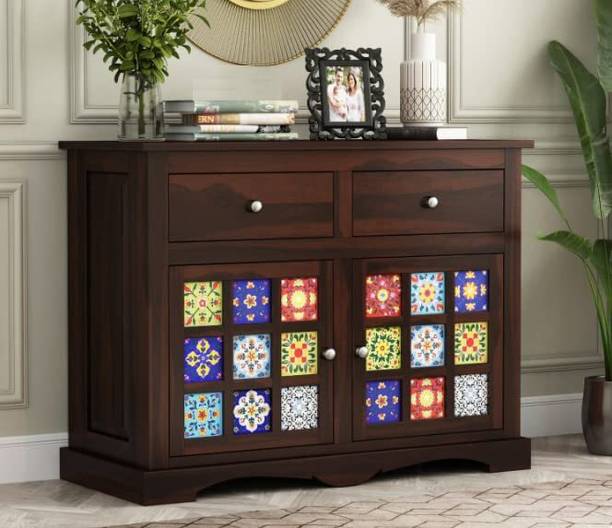 NIDHIWOOD Solid Sheesham Wood Sideboard Tv Cabinet for Living Room Solid Wood Free Standing Sideboard