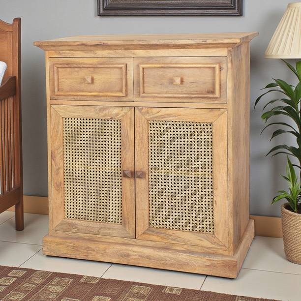 THE ATTIC The Attic Ardenwood Classic Cane Door Sideboard, wooden Cane sideboard , Natural Solid Wood Free Standing Sideboard