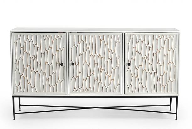 Fine Kraft INC Everlasting Beauty Solid Wood Richmond Sideboard with Doors for Living Room Solid Wood Free Standing Sideboard