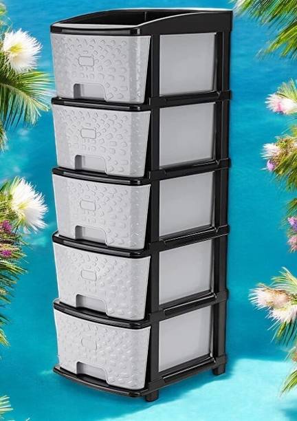 Sumoware 5 XL GREY STONE DRAWER Plastic Free Standing Chest of Drawers