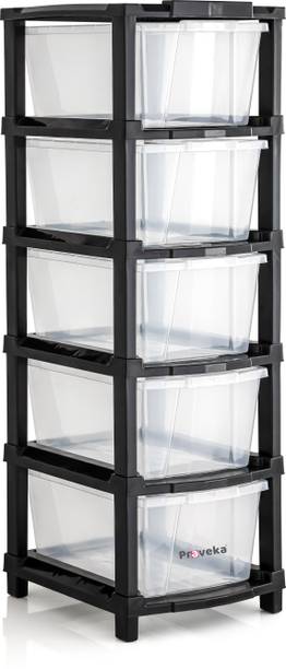 Praveka 5 XL Multi-Purpose Organizer Modular Storage Plastic Free Standing Chest of Drawers