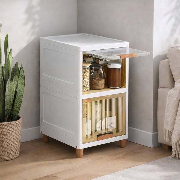 Velfree Plastic Wardrobe Organizer/Foldable Cupboard for Storage/Stackable Storage Plastic Free Standing Cabinet