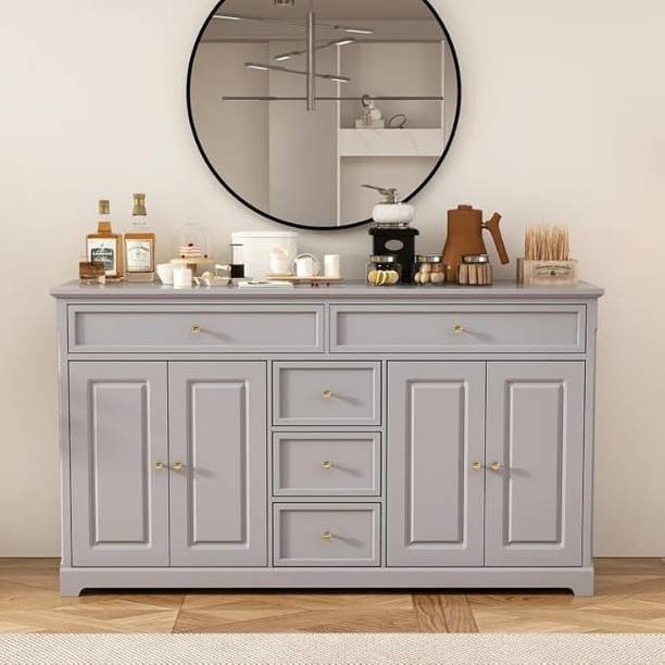 K A F Elegant Solid Wood Sideboard Cabinet with Ample Storage – Timeless Design Solid Wood Free Standing Cabinet