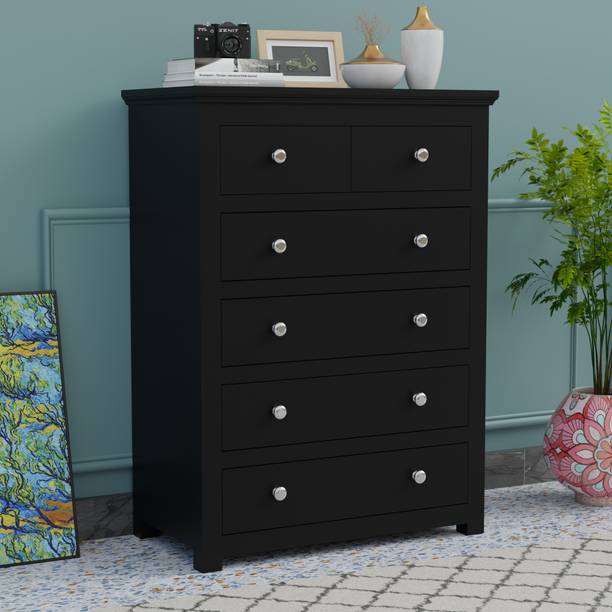 Krishna Wood Decor Solid Wood 6 Drawer Cabinet | Wooden Storage Chest with Drawer for Bedroom | Solid Wood Free Standing Chest of Drawers