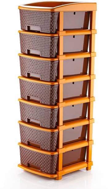 LEVERET Multipurpose Drawer Plastic Modular Chest Storage Organizer Home Plastic Free Standing Chest of Drawers