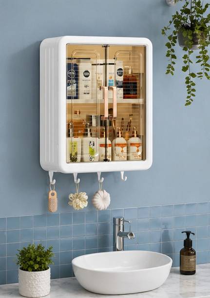Harikishan Bathroom Storage Cabinet Plastic Wall Mount Cabinet