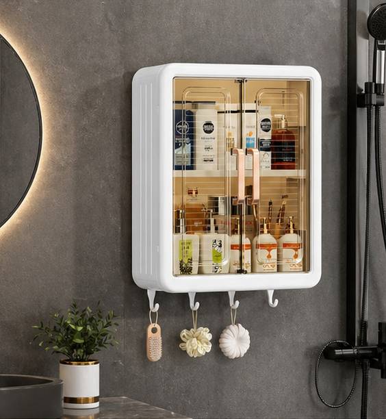 Harikishan Bathroom Storage Cabinet Plastic Wall Mount Cabinet