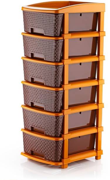 LEVERET Multipurpose Drawer Plastic Modular Chest Storage Organizer Home Plastic Free Standing Chest of Drawers