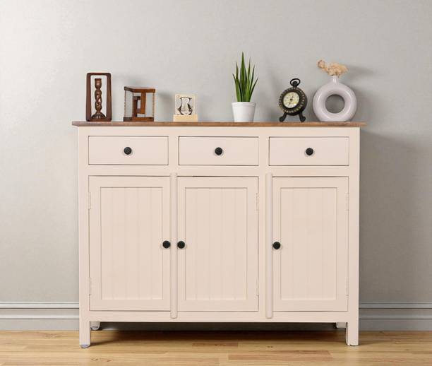 Woodefly Woodefly Solid Mango Wood Sideboard Cabinet- 3 Doors & 3 Drawers Solid Wood Free Standing Sideboard