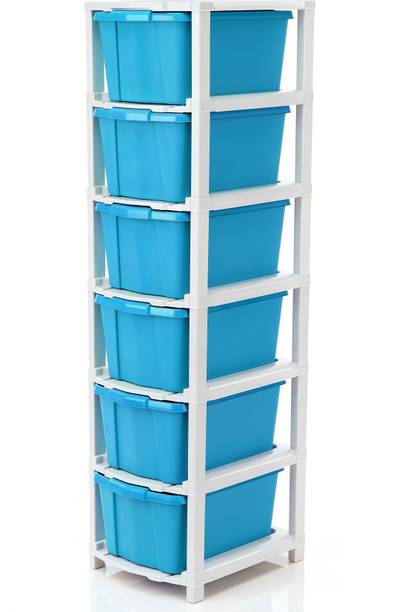 Flipkart Perfect Homes Studio 6 Plastic Modular Drawer System for Home, Office, Hospital, Parlor, Doctors Plastic Free Standing Chest of Drawers