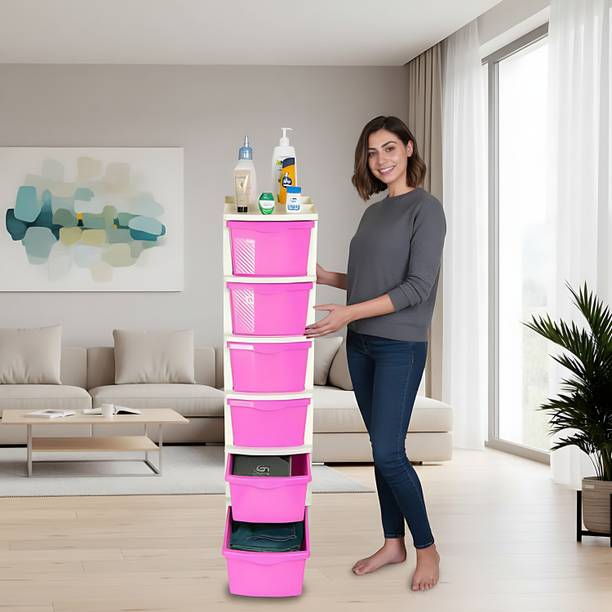 PARASNATH Boxo 6 Layer (Pink) Multi-Purpose Modular Dra...