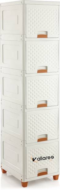 Vallaree 5 Layer Drawer Storage Organizer Multipurpose Plastic Free Standing Cabinet