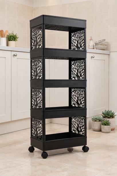 Dazzy Compact Multi Tier Plastic Kitchen Trolley Plastic Kitchen Trolley