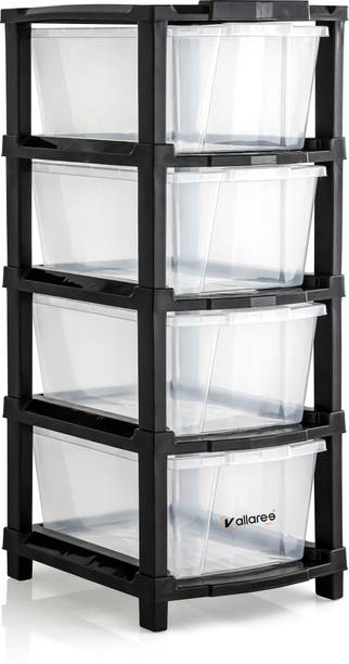 Vallaree 4 Layer Drawer Storage Organizer Multipurpose Plastic Free Standing Chest of Drawers