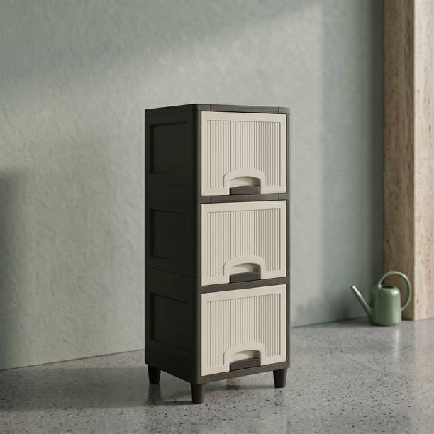 MAXTID Desk Storage Cabinet for Office Accessories Plastic Free Standing Cabinet