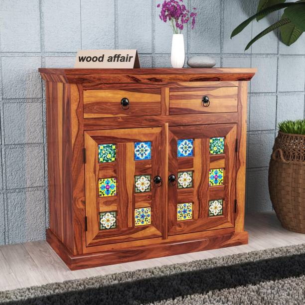 WOOD AFFAIR Premium Solid Sheesham Wood Sideboard & Cabinet For Living Room & Home | Solid Wood Free Standing Sideboard