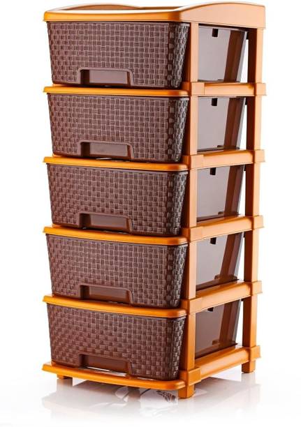 LEVERET Multipurpose Drawer Plastic Modular Chest Storage Organizer Home Plastic Free Standing Chest of Drawers
