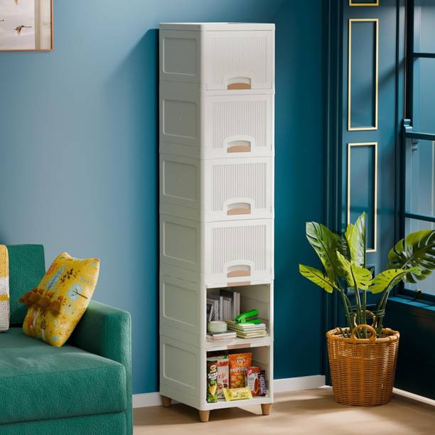 trendytom Foldable Modular Wardrobe Cabinet | Space Saving Storage Organizer Plastic Free Standing Cabinet