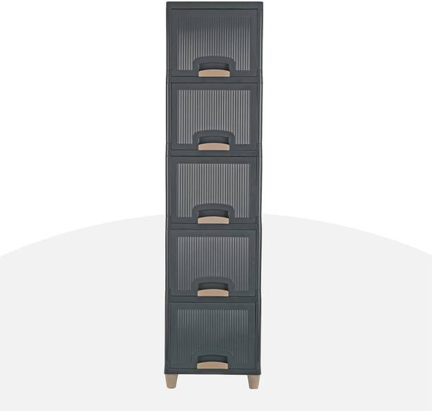 Flipkart SmartBuy Foldable Cabinet Plastic Cupboard For Storage Plastic Modular Drawer Plastic Free Standing Cabinet