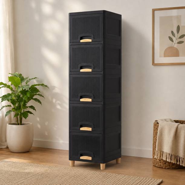 Surety for Safety Tall Freestanding Drawer Unit for Office Essentials and Accessories Plastic Crockery Cabinet