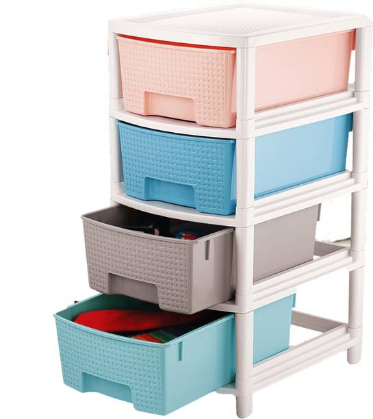Nabhya Dura Multipurpose 4 Drawer Chest Of Storage Organizer For Home, Office & Parlour Plastic Free Standing Chest of Drawers