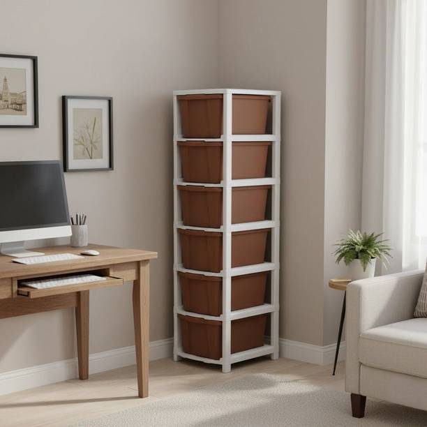 MAXTID Desktop Office Organizer Multi Layer Storage Drawer Unit Plastic Free Standing Cabinet