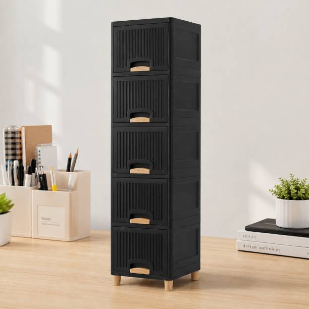 MAXTID Tall Kitchen Drawer Organizer for Crockery, Accessories and Supplies Plastic Kitchen Cabinet