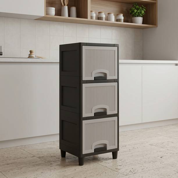 MAXTID Desk Storage Cabinet for Office Accessories Plastic Free Standing Cabinet