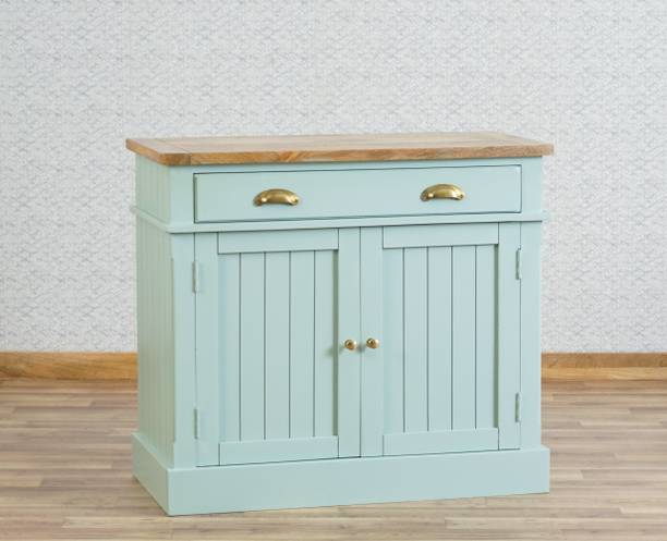 Woodefly Solid Wood Free Standing Cabinet Two Door and One Drawer Sideboard Cabinet Large Solid Wood Free Standing Sideboard
