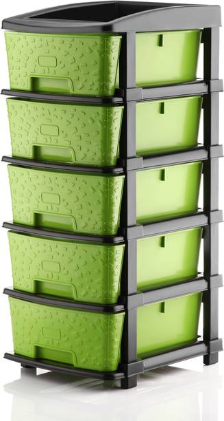 KAVIRA STONE_5XL_GREEN Plastic Free Standing Chest of Drawers