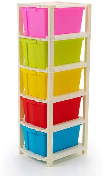 LEVERET Plastic Free Standing Chest of Drawers