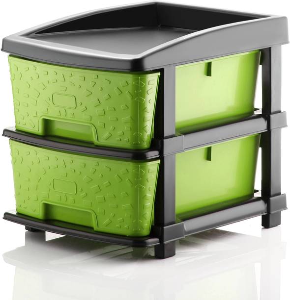 PALAK 2 Plastic Modular Transparent Drawer System for Home, Office, Hospital, Parlor Plastic Free Standing Chest of Drawers